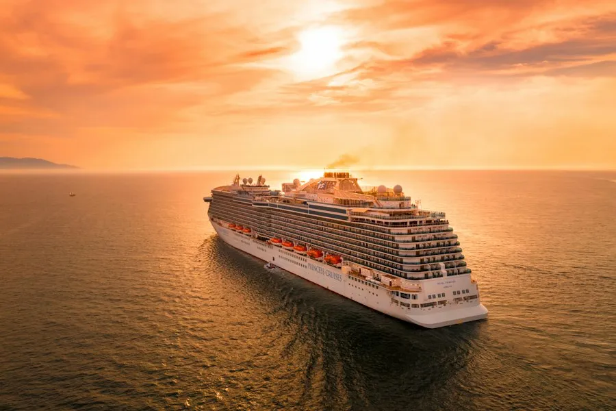 Cruise ship at sea