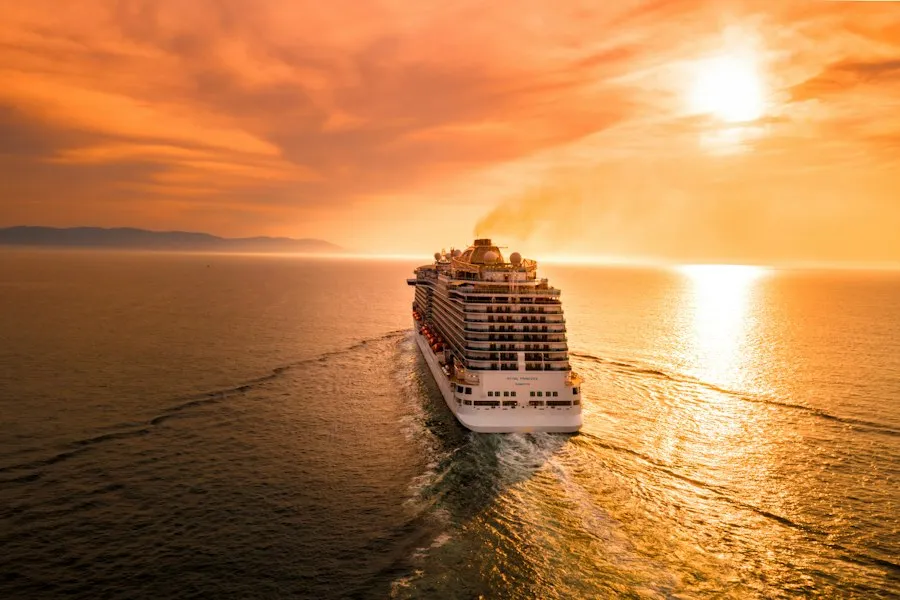 Cruise ship at sea